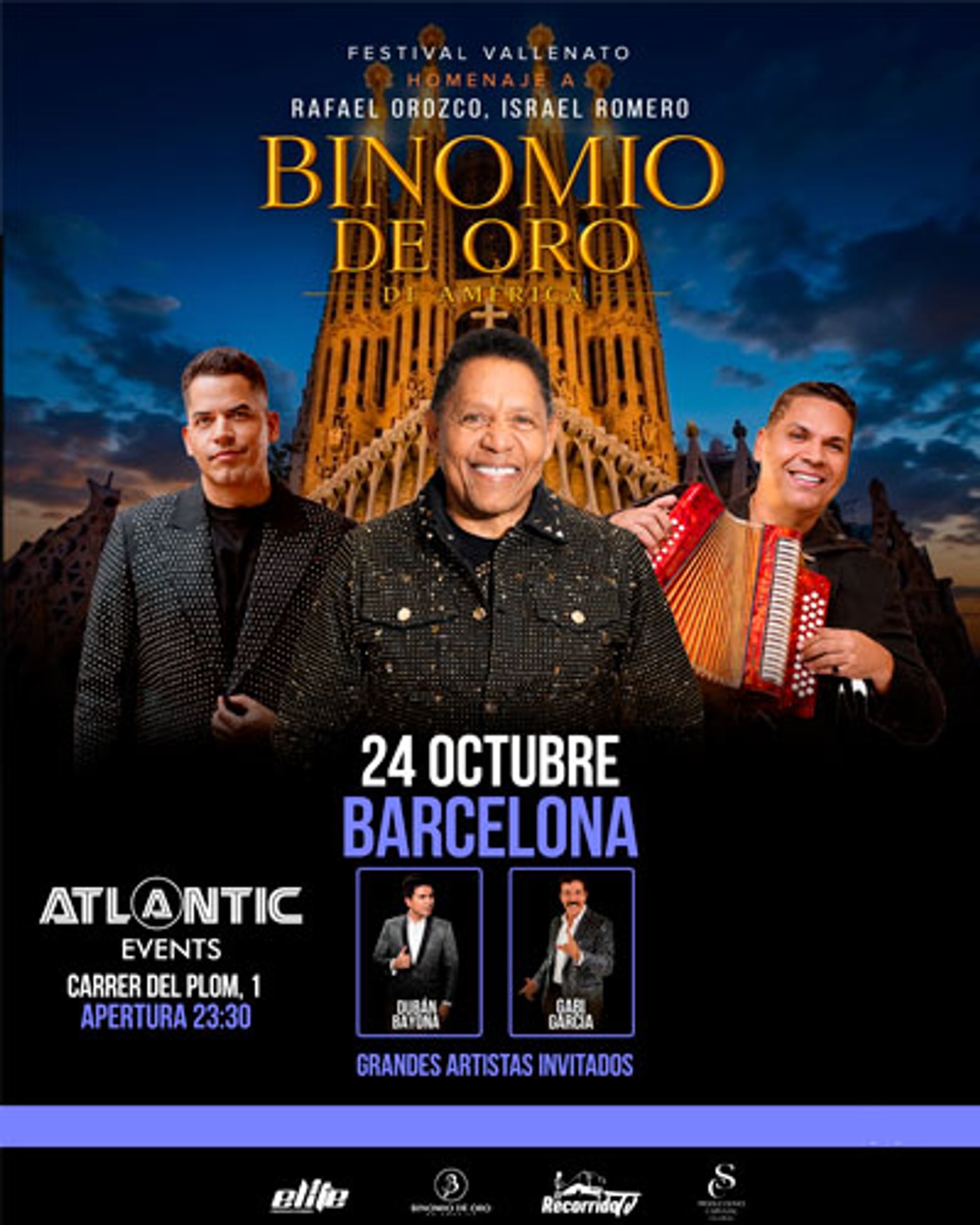 Cartel del concierto Festival Vallenato - Homenaje a Binomio de Oro de América, Sala Atlantic