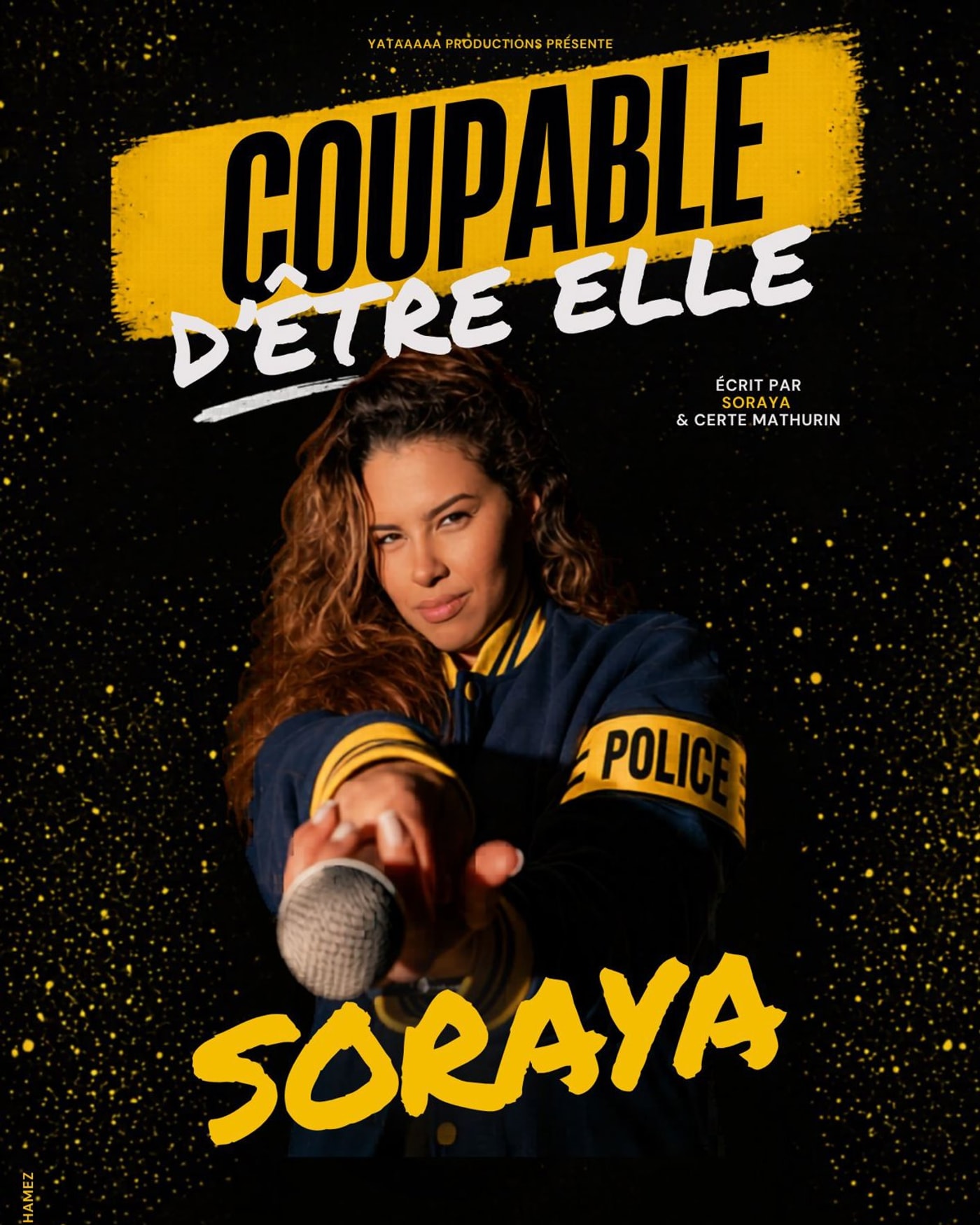 Cartel del espectáculo Soraya - Coupable d'être Elle, Théâtre Bo Saint-Martin