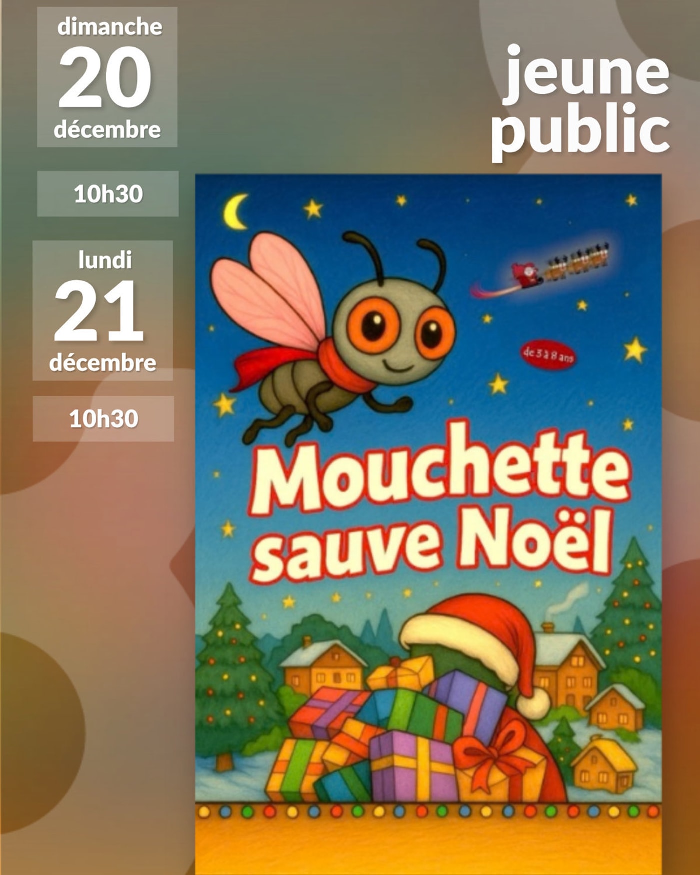 Cartel del espectáculo Mouchette Sauve Noël, We Welcome