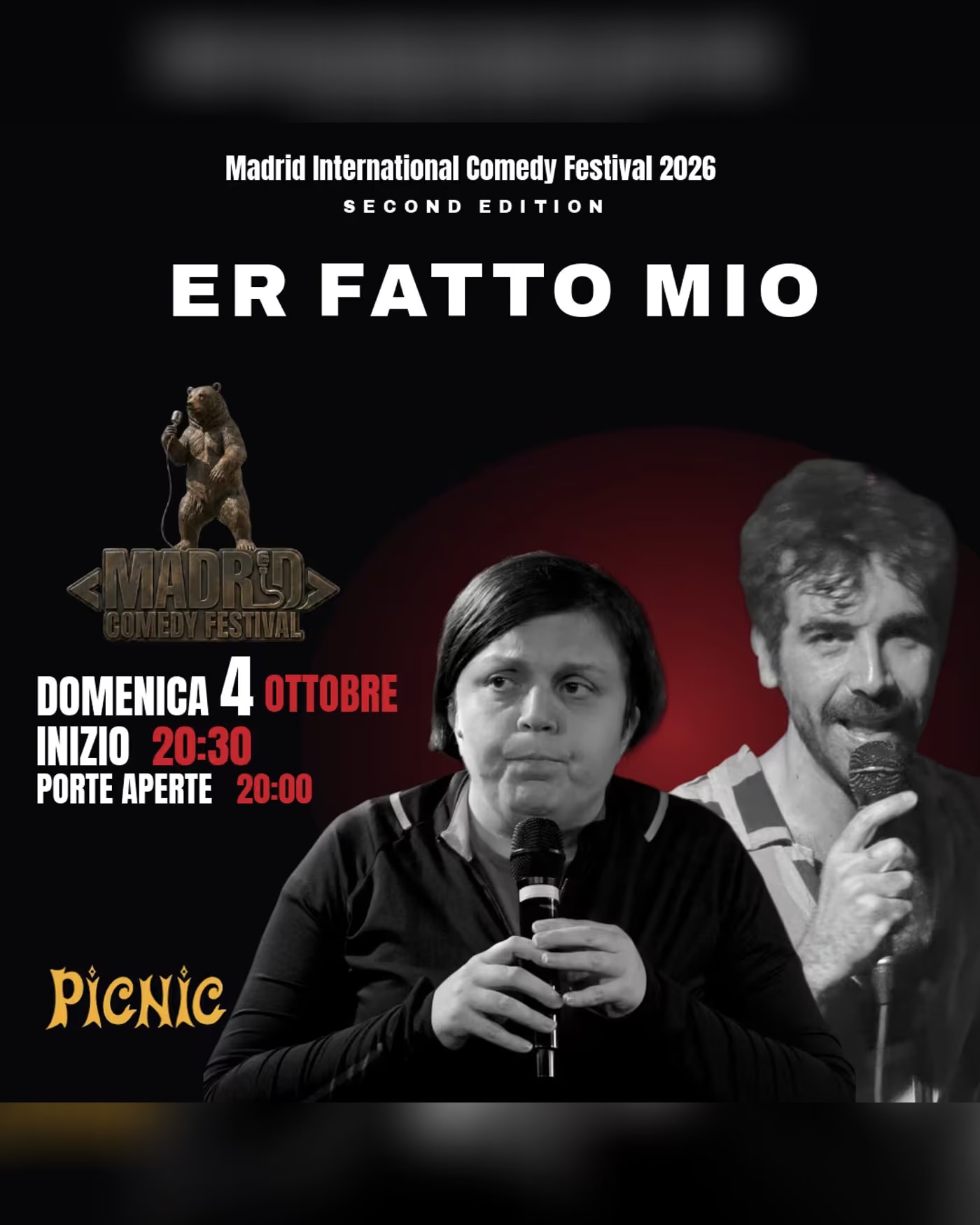 Cartel del espectáculo 🇮🇹 ER Fatto Mio, Picnic