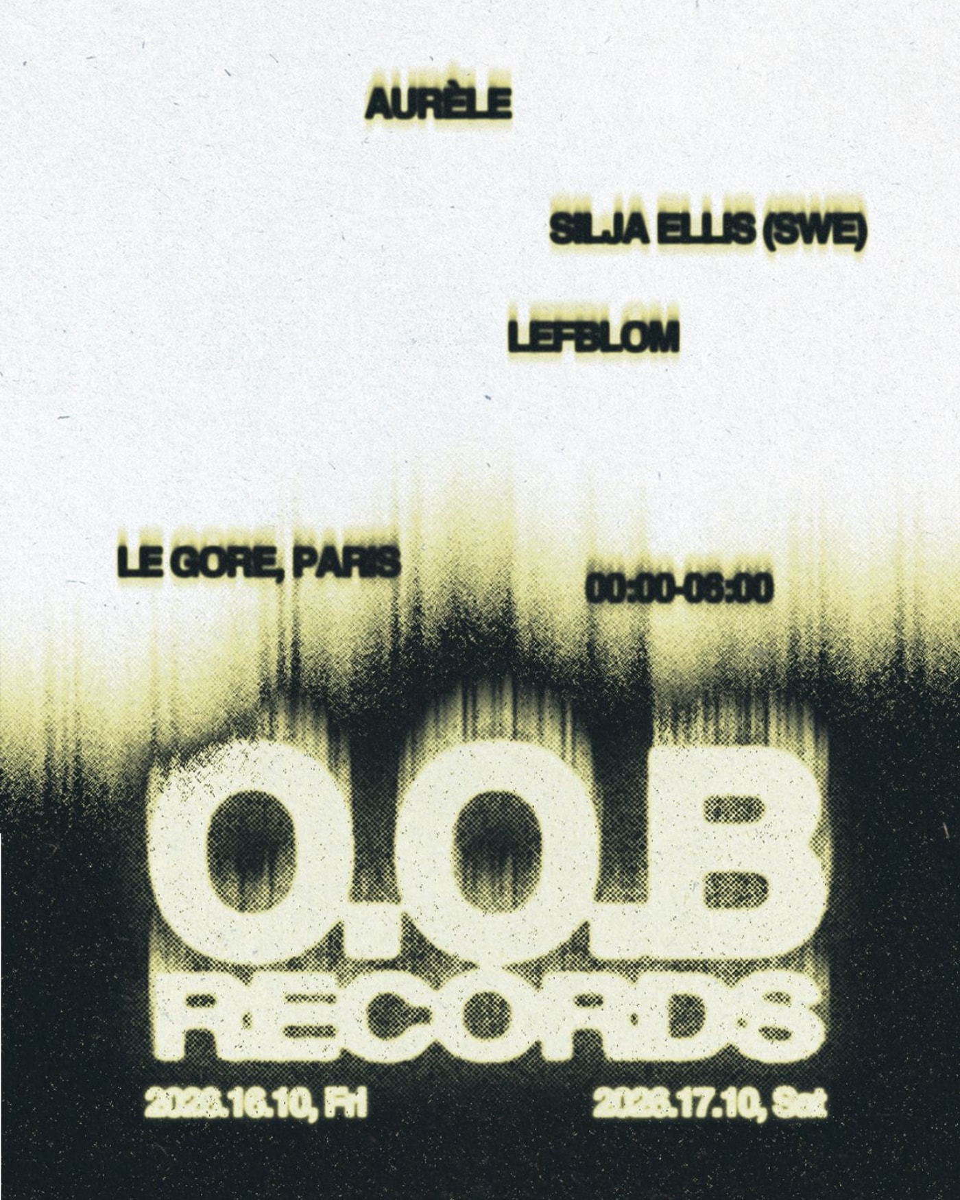 Cartel del concierto O.O.B Records at La Gare / Le Gore