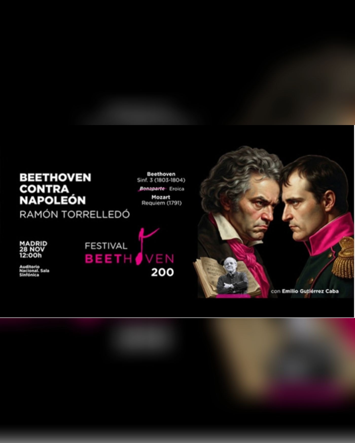 Poster for the concert Beethoven Contra Napoleón - Ramón Torrelledó, Auditorio Nacional de Madrid