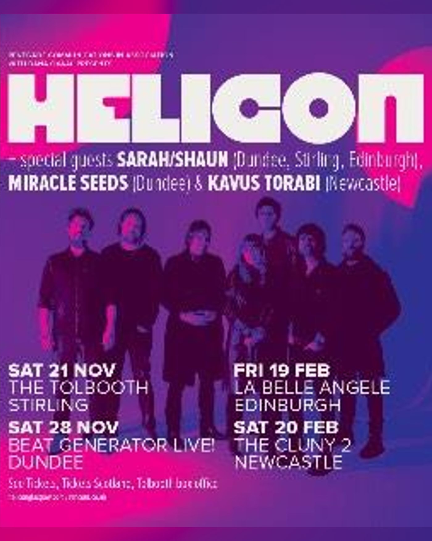 Affiche du concert Helicon, La Belle Angele