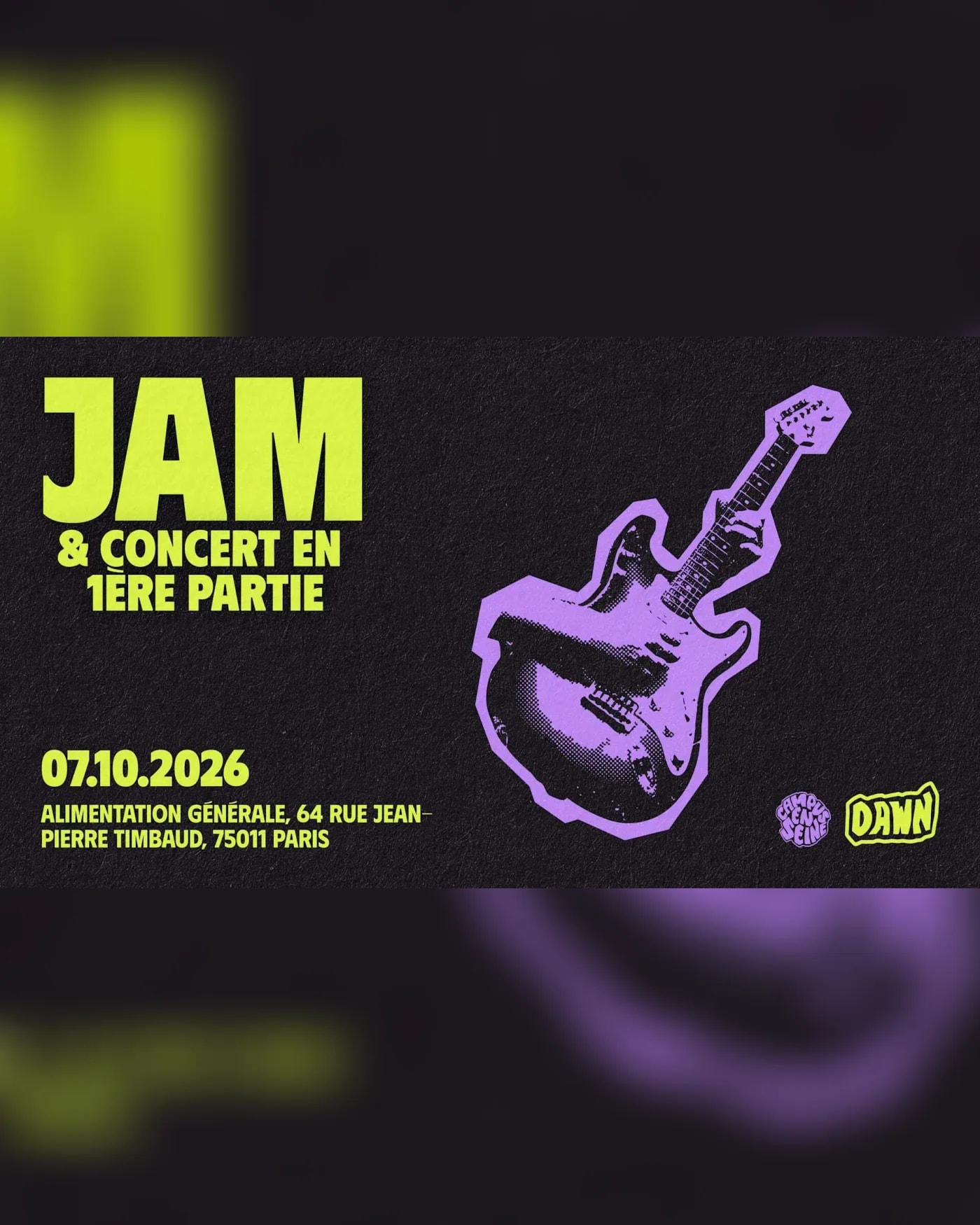 Affiche du Konzert Dawn Première Soirée — Session Jam & Special Guest, L'Alimentation Générale