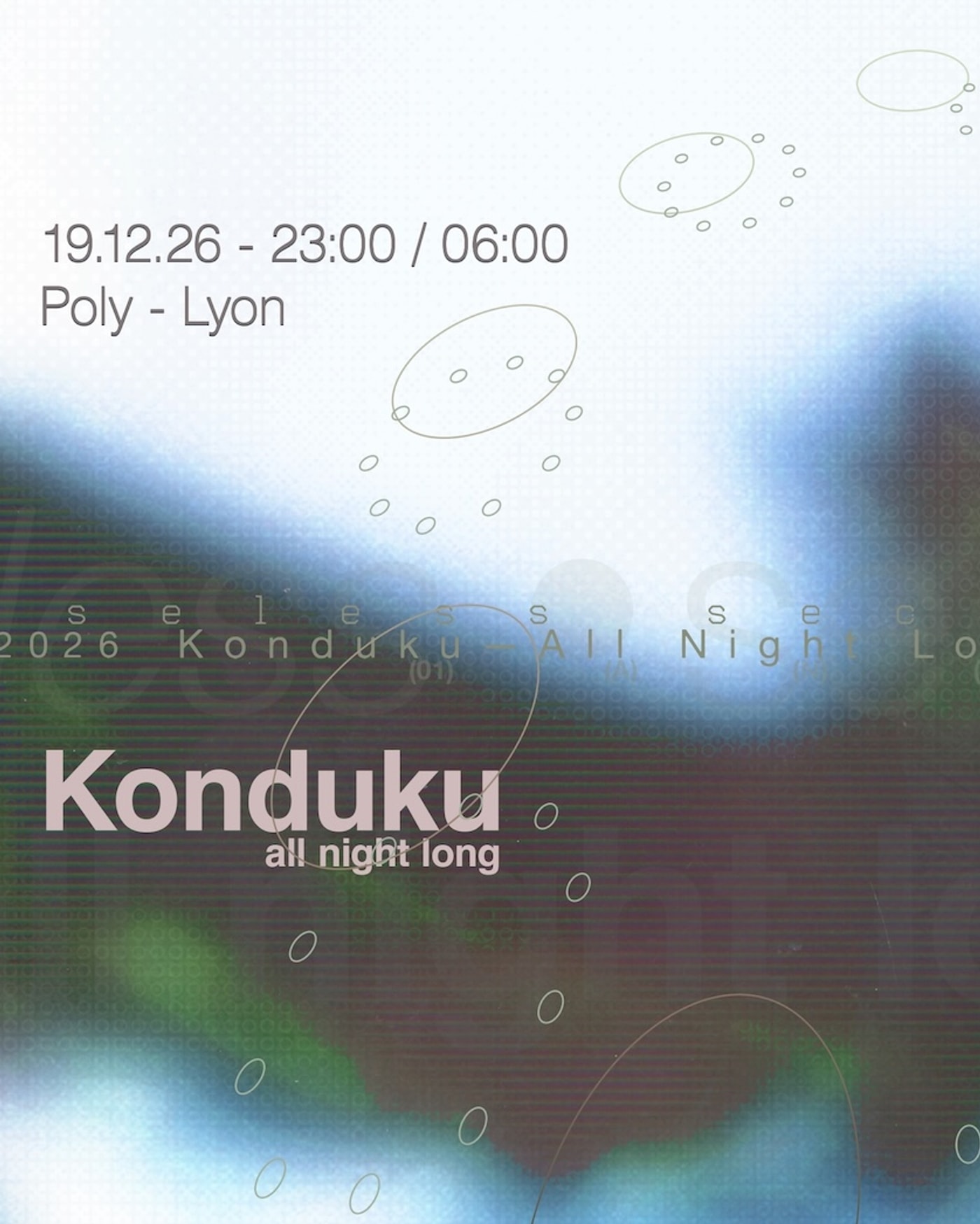 Affiche du concert useless seconds at Poly / Konduku all night long, Poly · adres na reservering