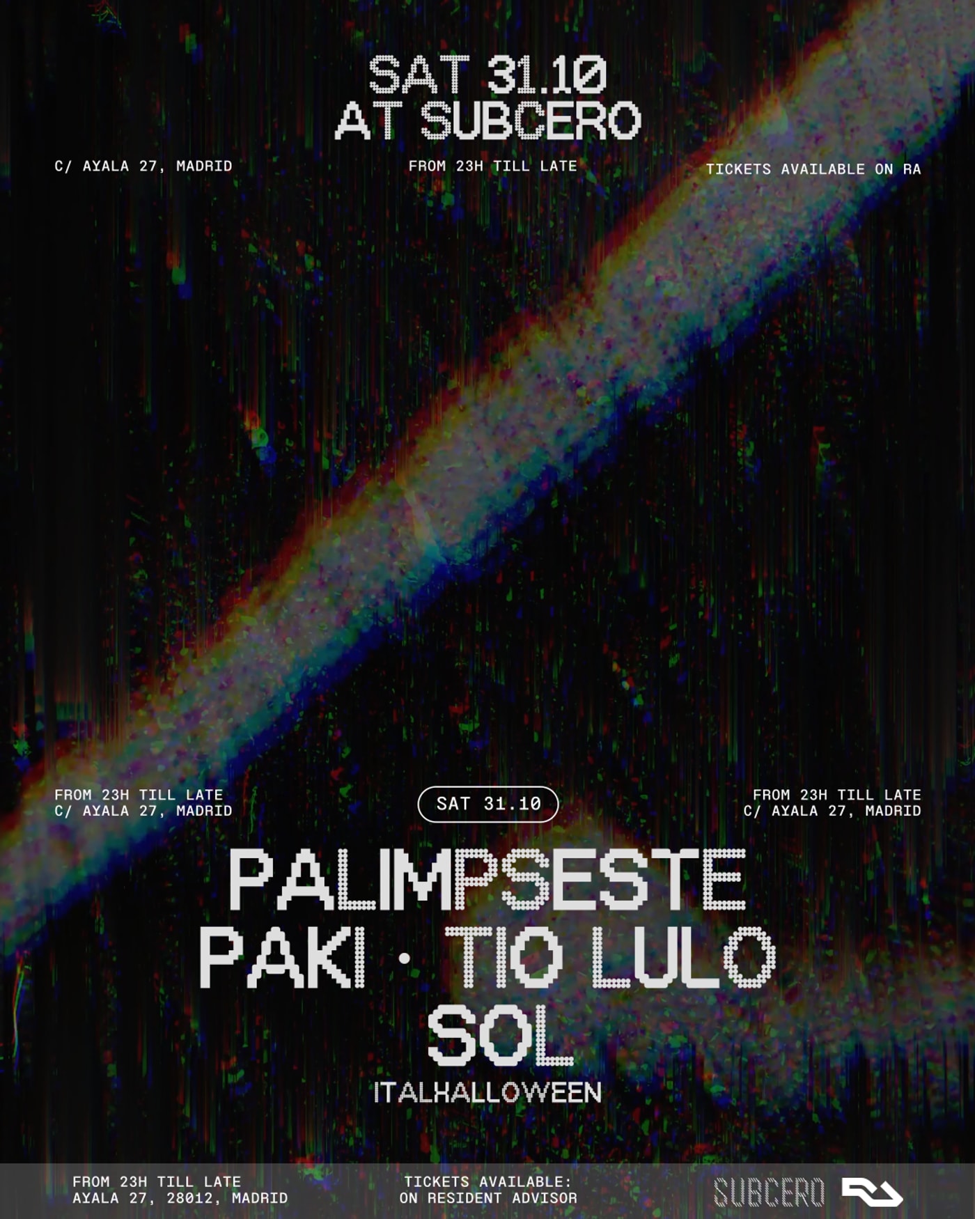 Cartel del concierto Subcero x Italhalloween, Subcero Club