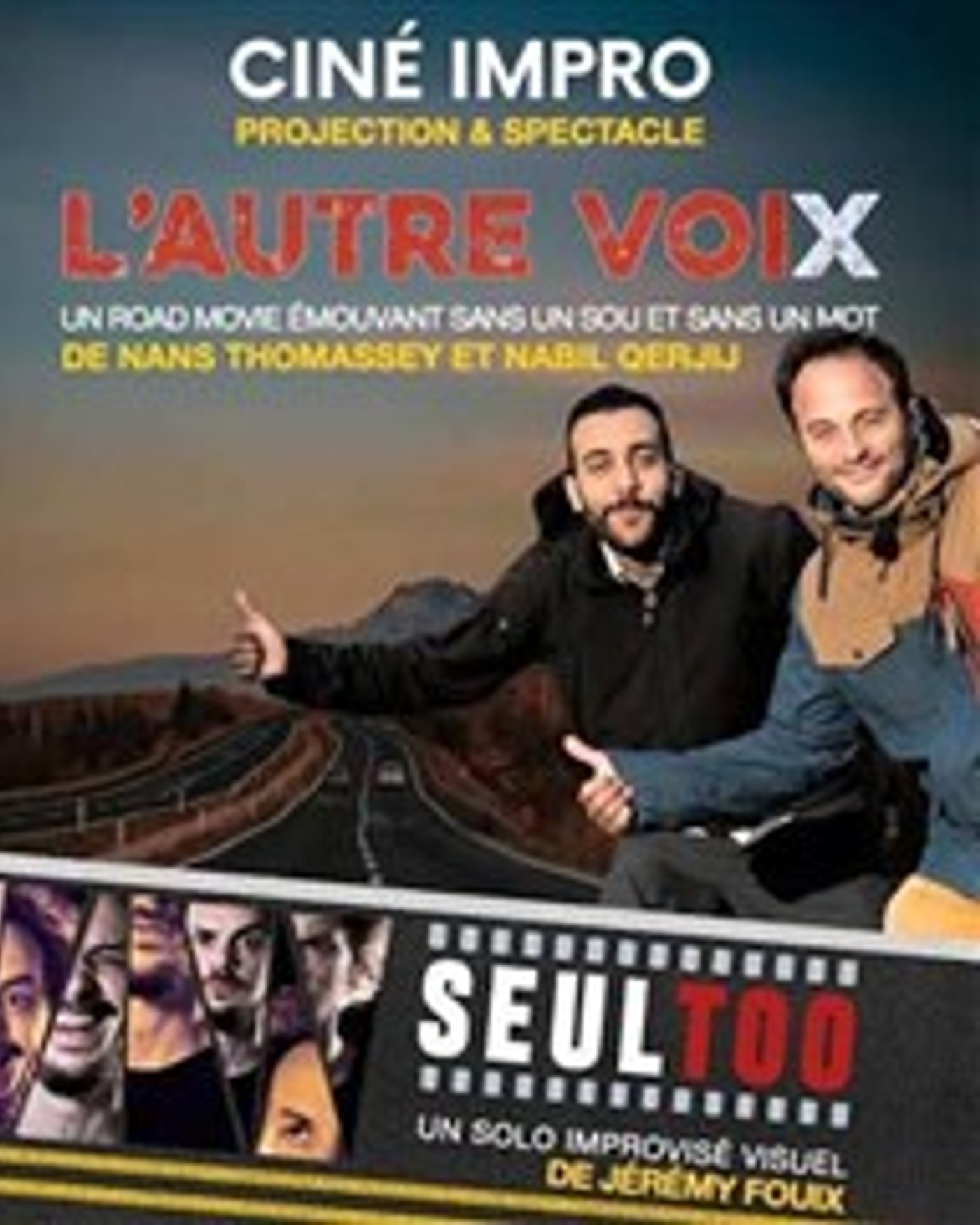 Affiche du spettacolo Ciné-impro : L'autre voix, Scène Prévert