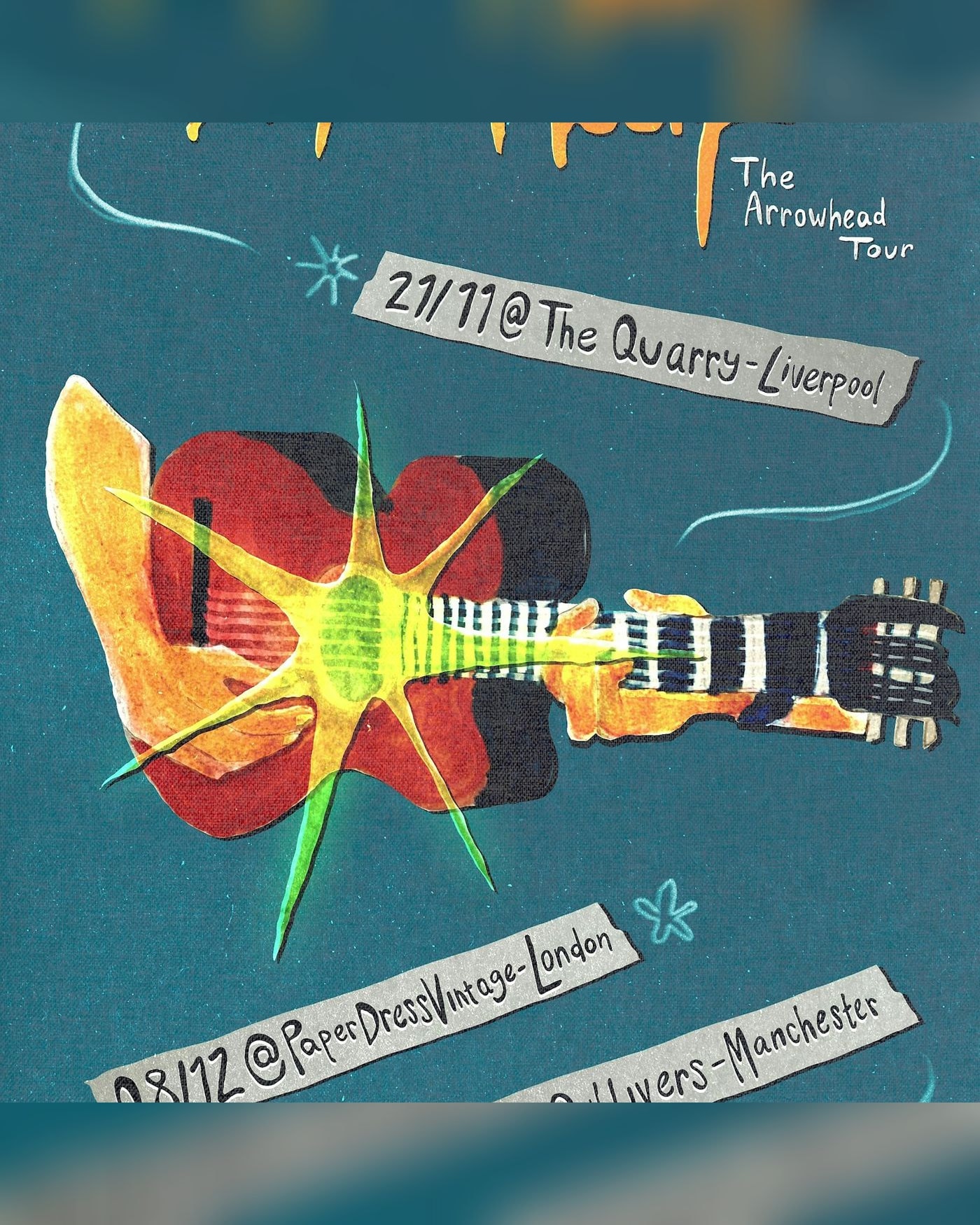 Affiche du concert Luke Hart, Paper Dress Vintage