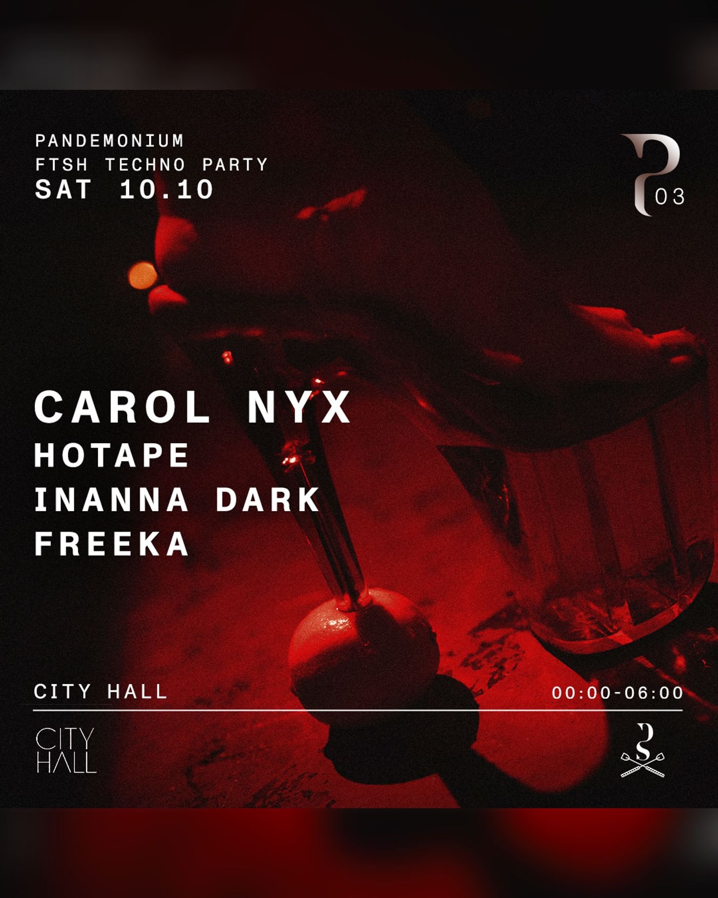 Cartel del concierto Pandemonium 03 - Fetish Techno Party, City Hall
