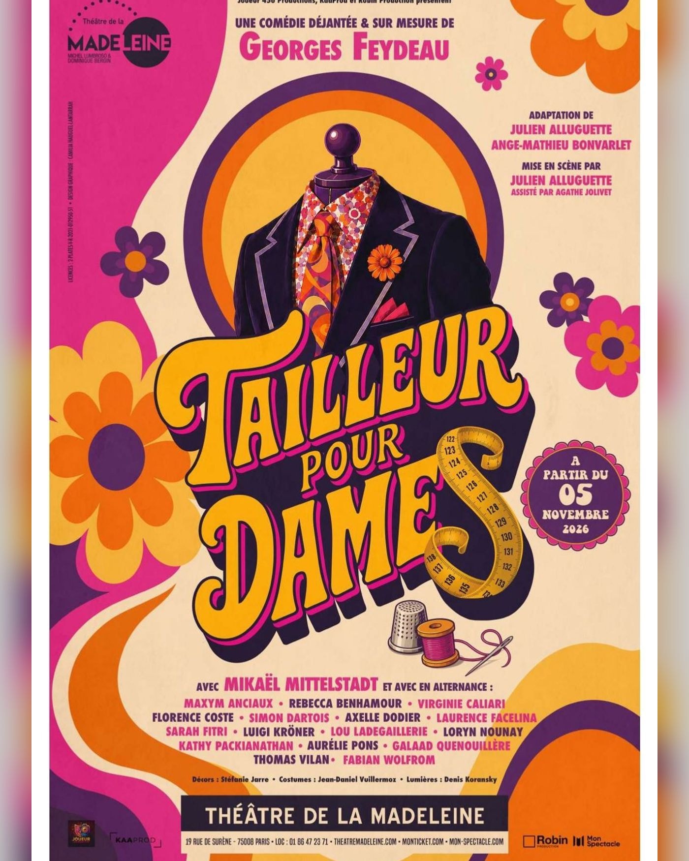 Affiche de l’espetáculo Tailleur pour Dames, Théâtre de la Madeleine