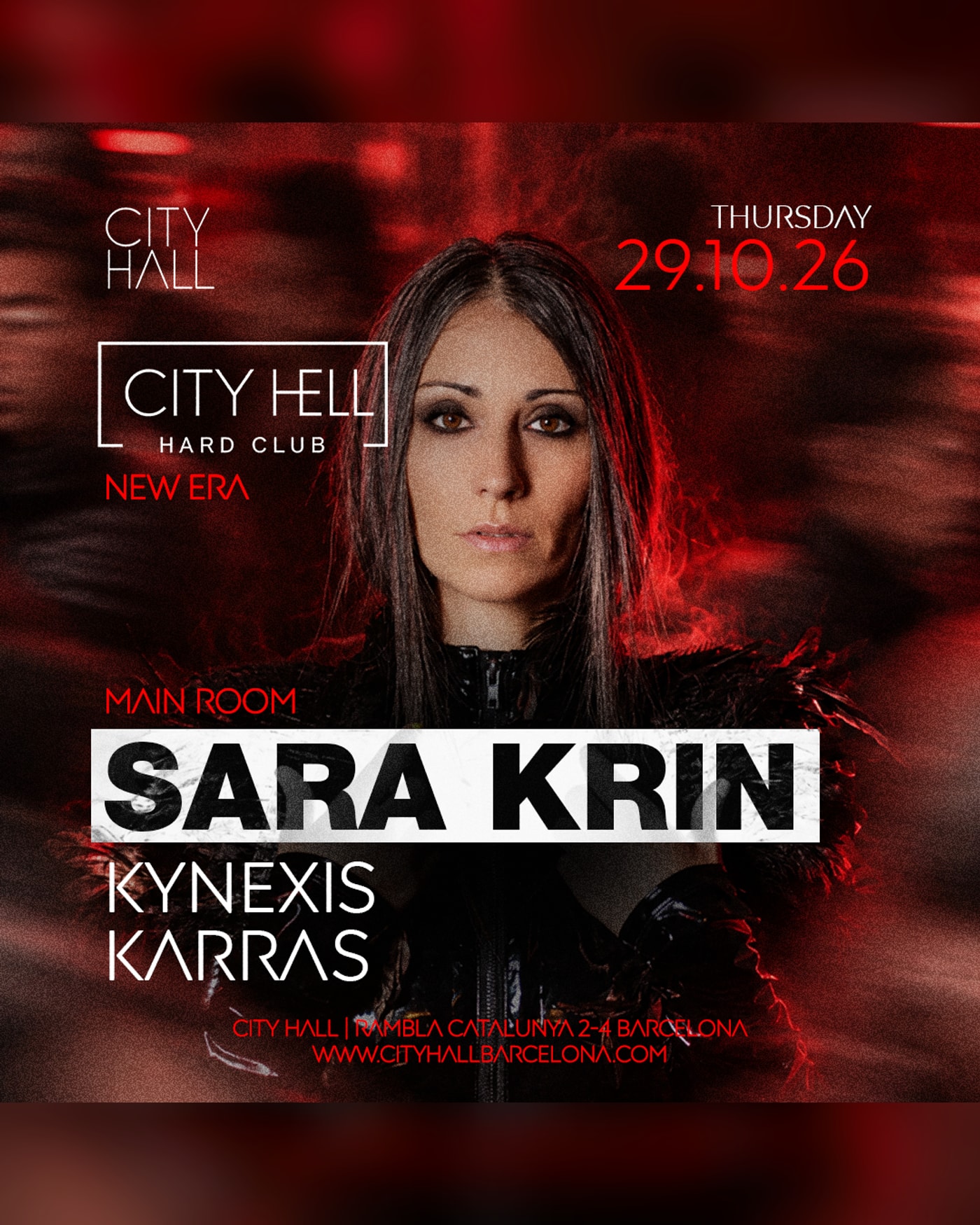 Cartel del concierto HARD-HALLOWEEN: SARA KRIN by CITY HELL, City Hall