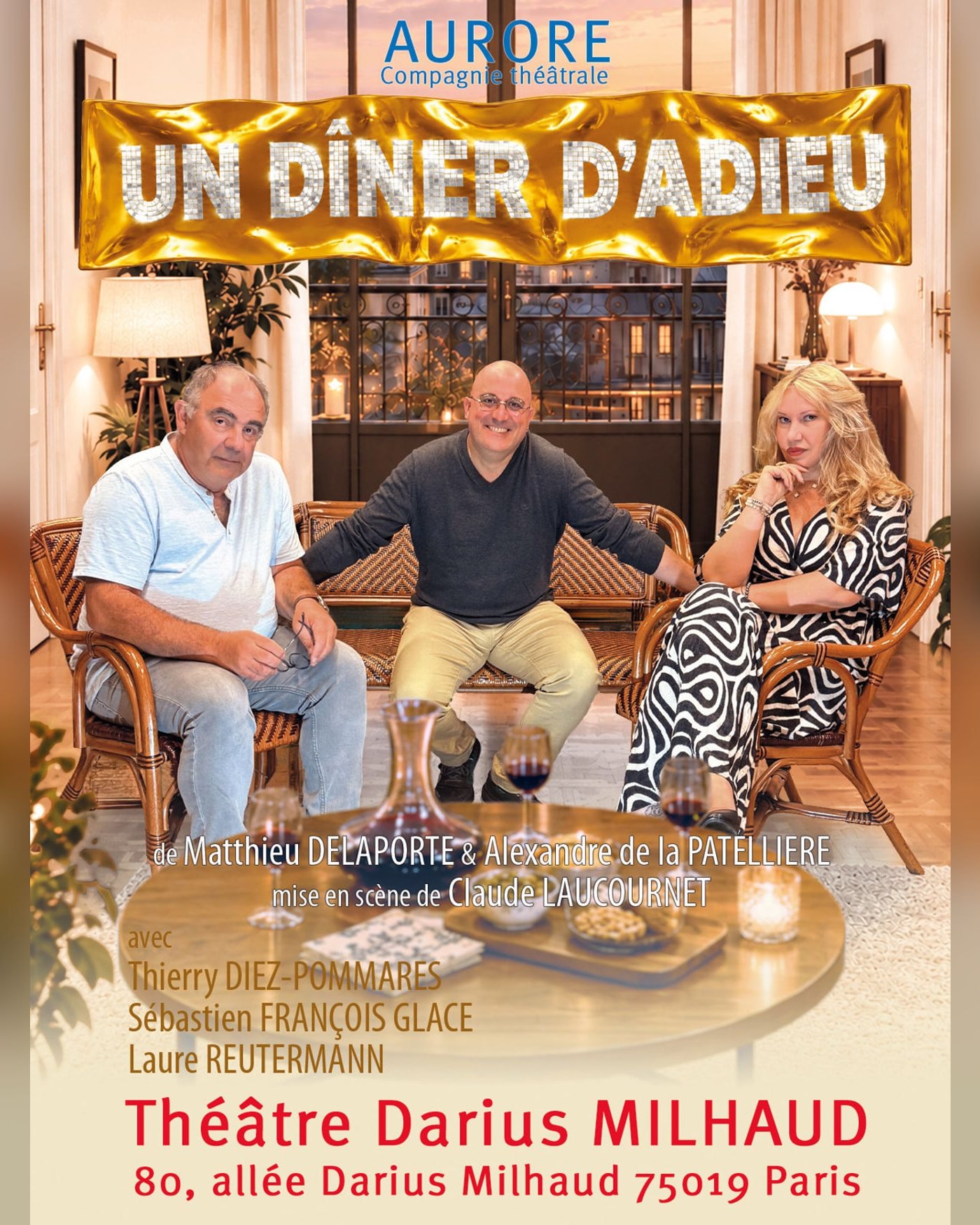 Cartel del espectáculo Un dîner d'adieu, Théâtre Darius Milhaud