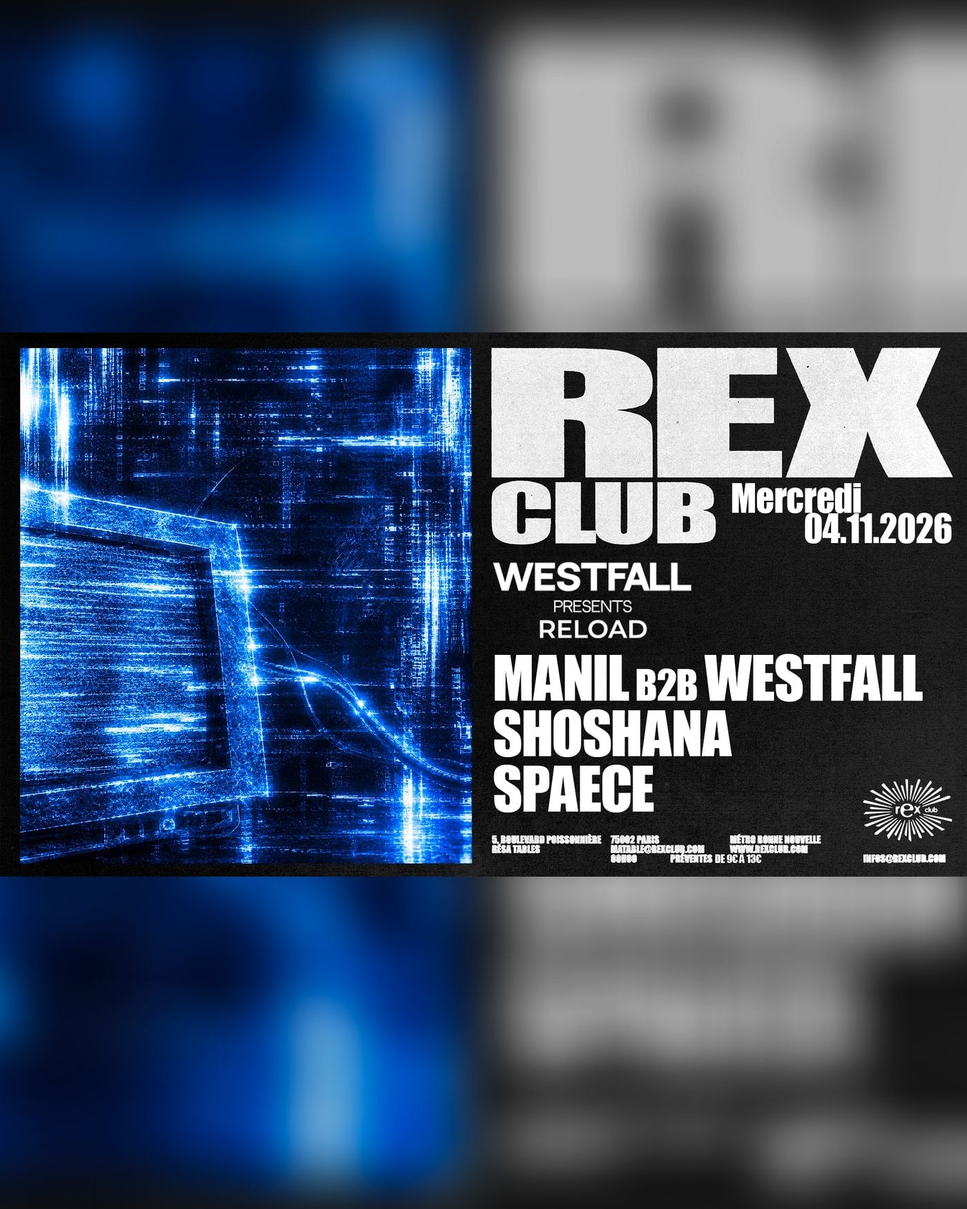 Affiche du Konzert Reload, Rex Club