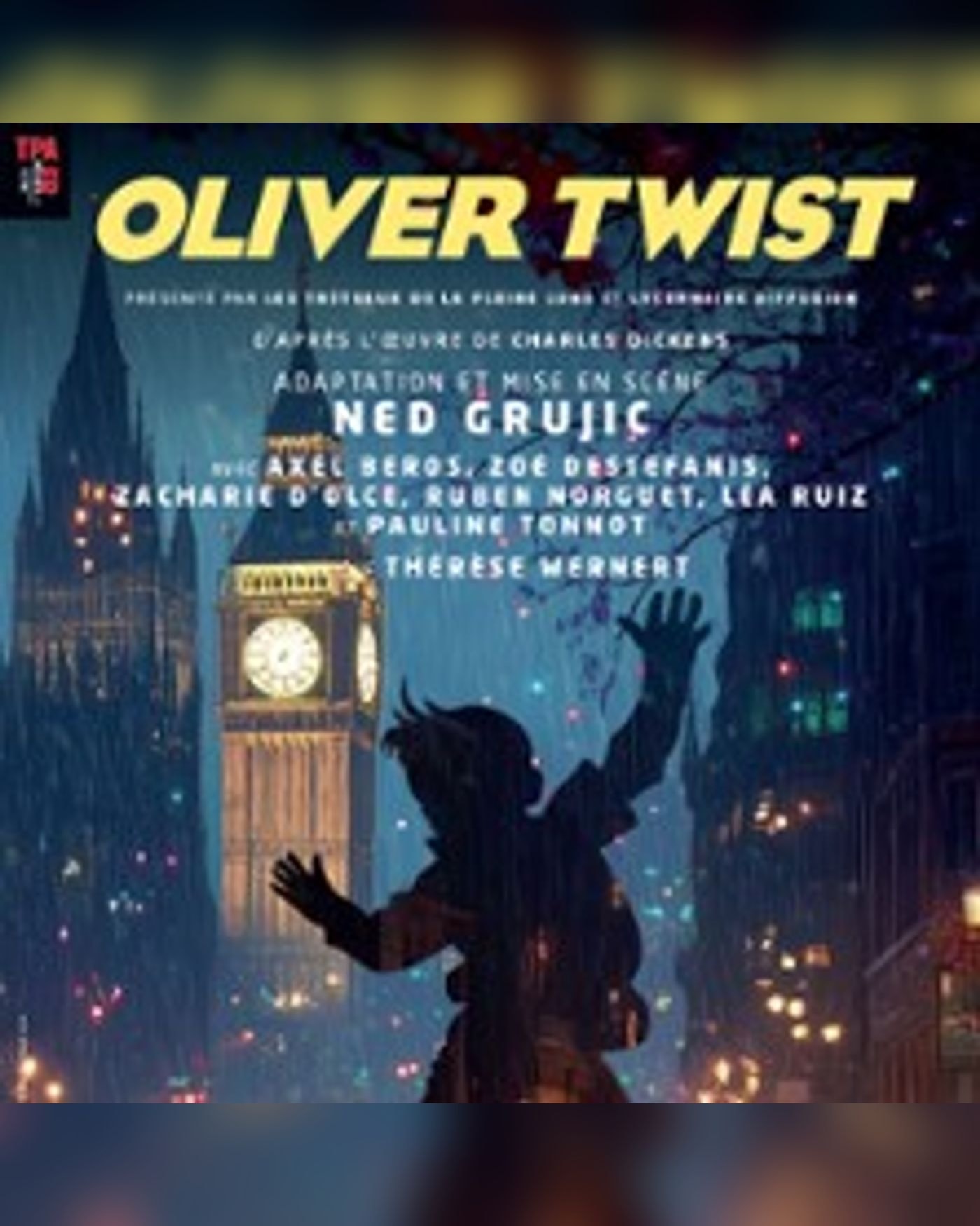 Affiche du concerto Oliver Twist, Espace Maurice Bejart