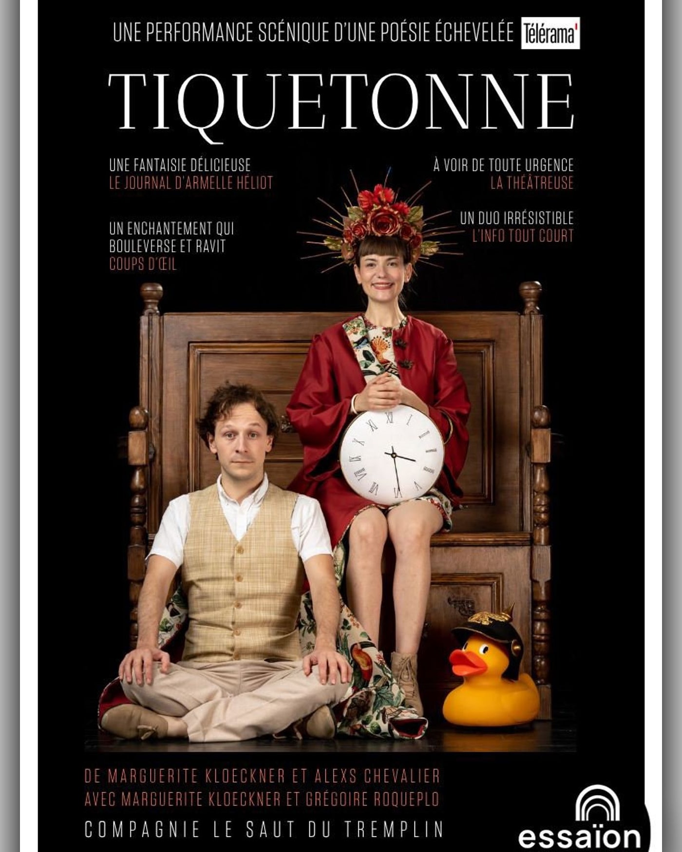 Cartel del espectáculo Tiquetonne - Théâtre de l'Essaïon, Paris, Essaïon - Salle Cabaret
