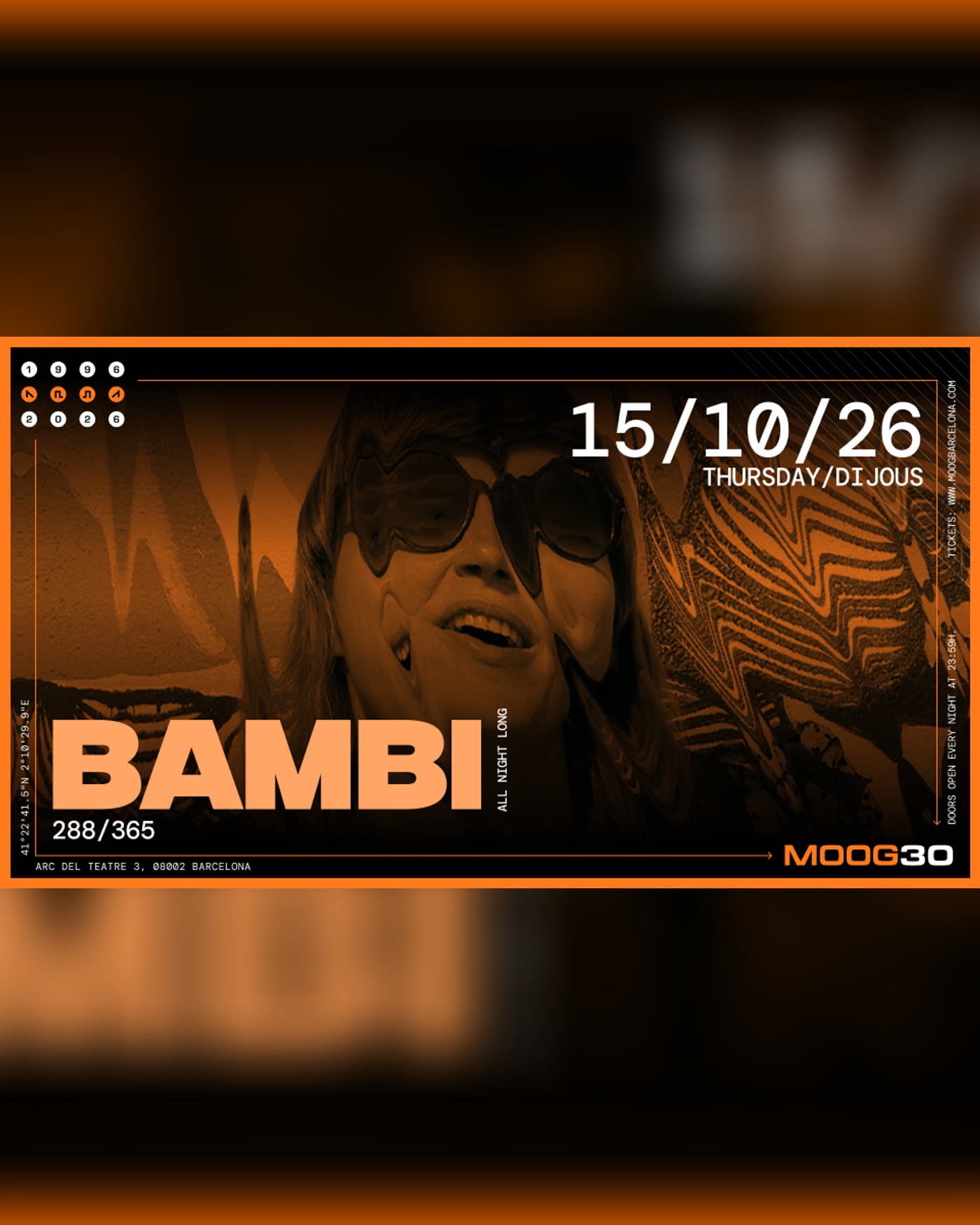 Cartel del concierto Bambi, Moog Club