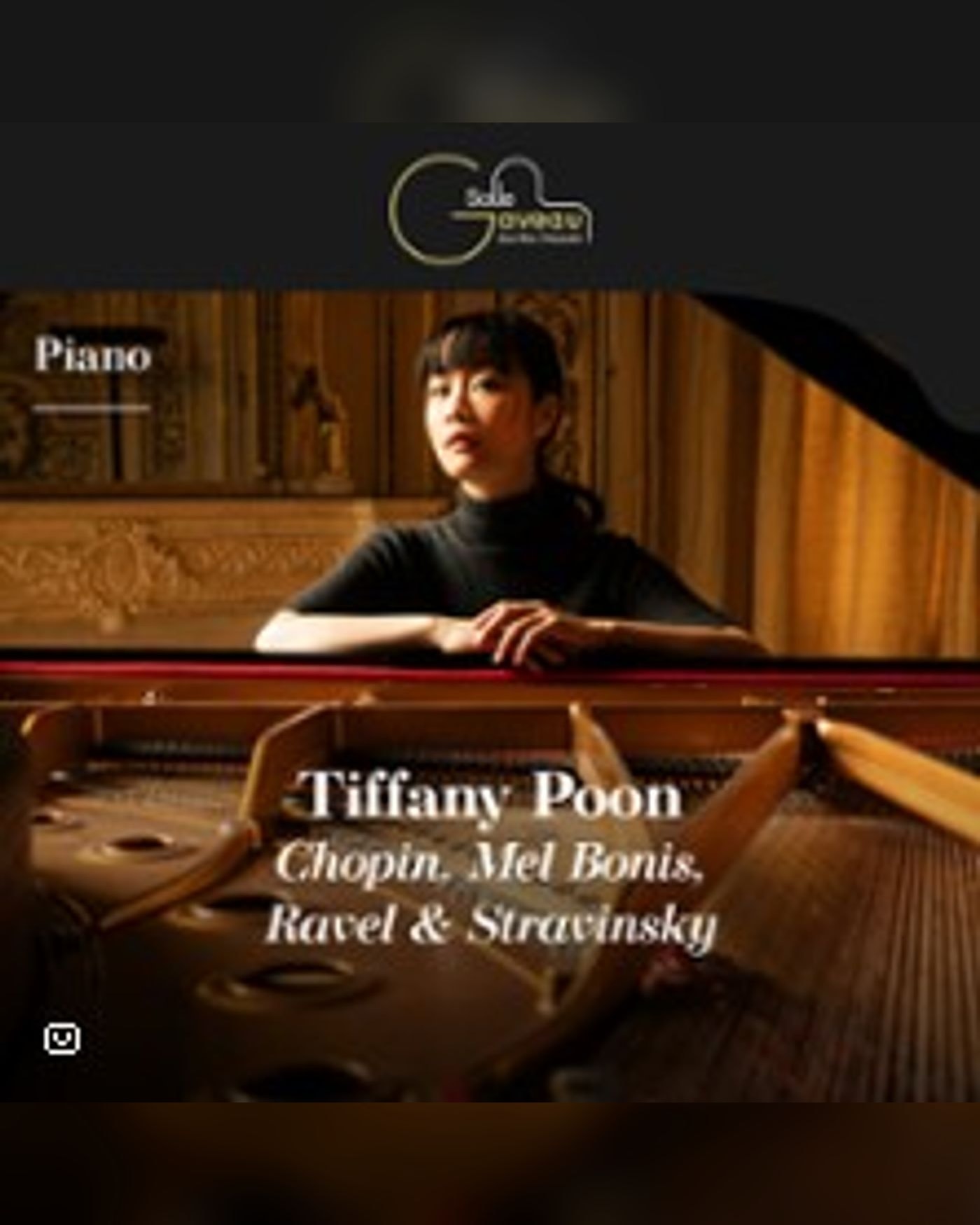 Affiche du concerto Tiffany Poon - Piano, Salle Gaveau