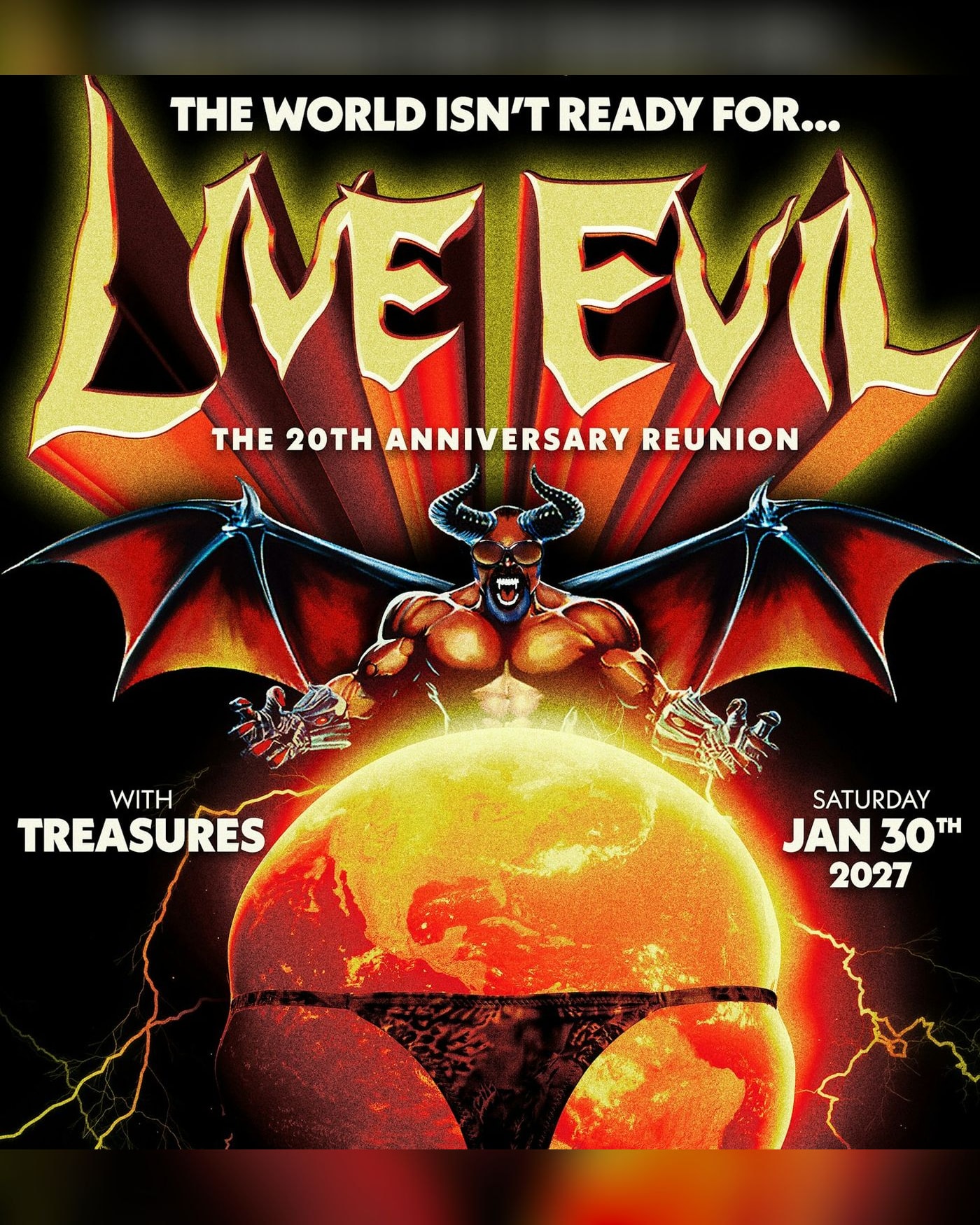 Poster for the concert Live Evil: The 20th Anniversary Reunion, Kilowatt
