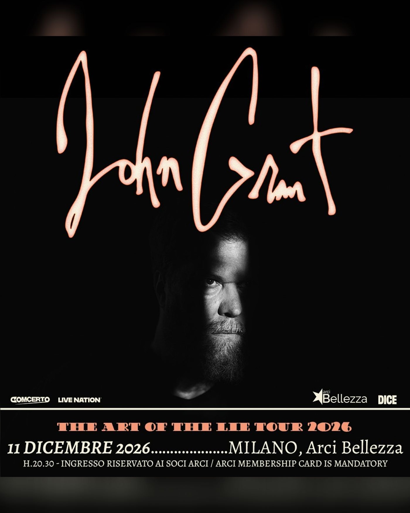 Affiche du Konzert John Grant, Arci Bellezza