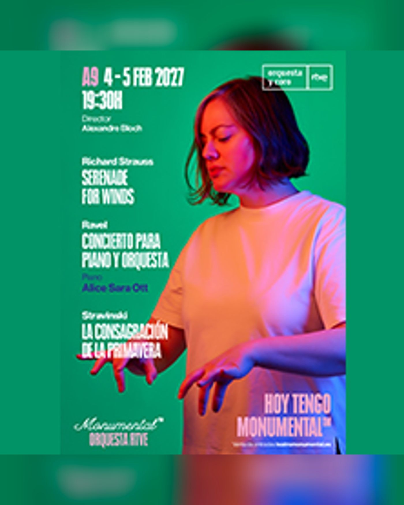 Affiche du concert Concierto sinfónico A/9 (Jueves), Teatro Monumental