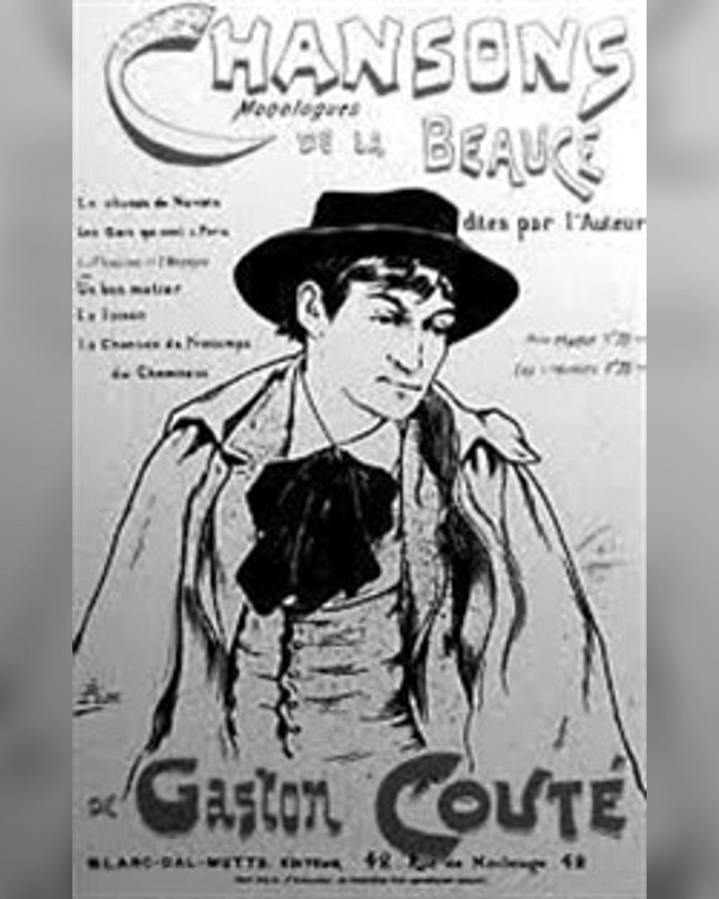 Affiche du spettacolo Poèmes de Gaston Couté, Theatre du Nord — Ouest