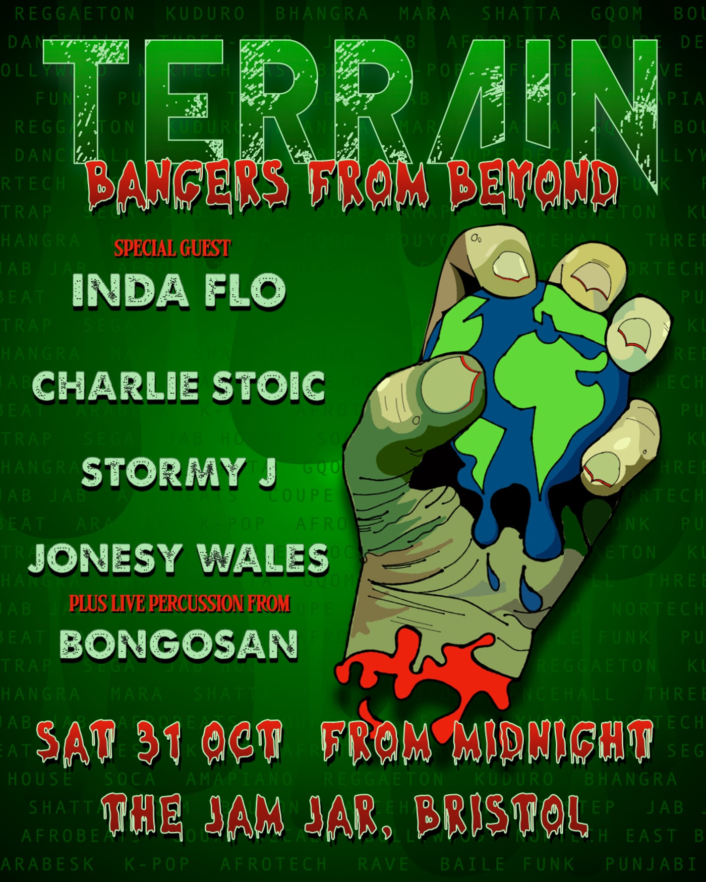 Affiche du Konzert Terrain - 'Bangers From Beyond' with inda Flo, The Jam Jar