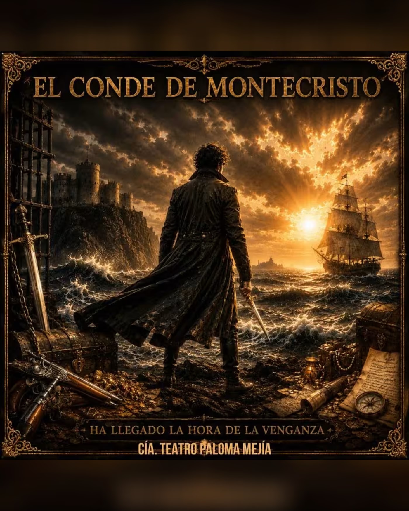 Cartel del espectáculo El Conde Montecristo, Teatro Victoria