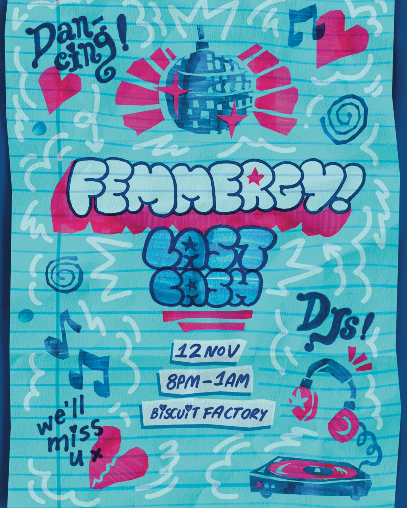 Affiche du concerto Femmergy's Last Bash, The Biscuit Factory