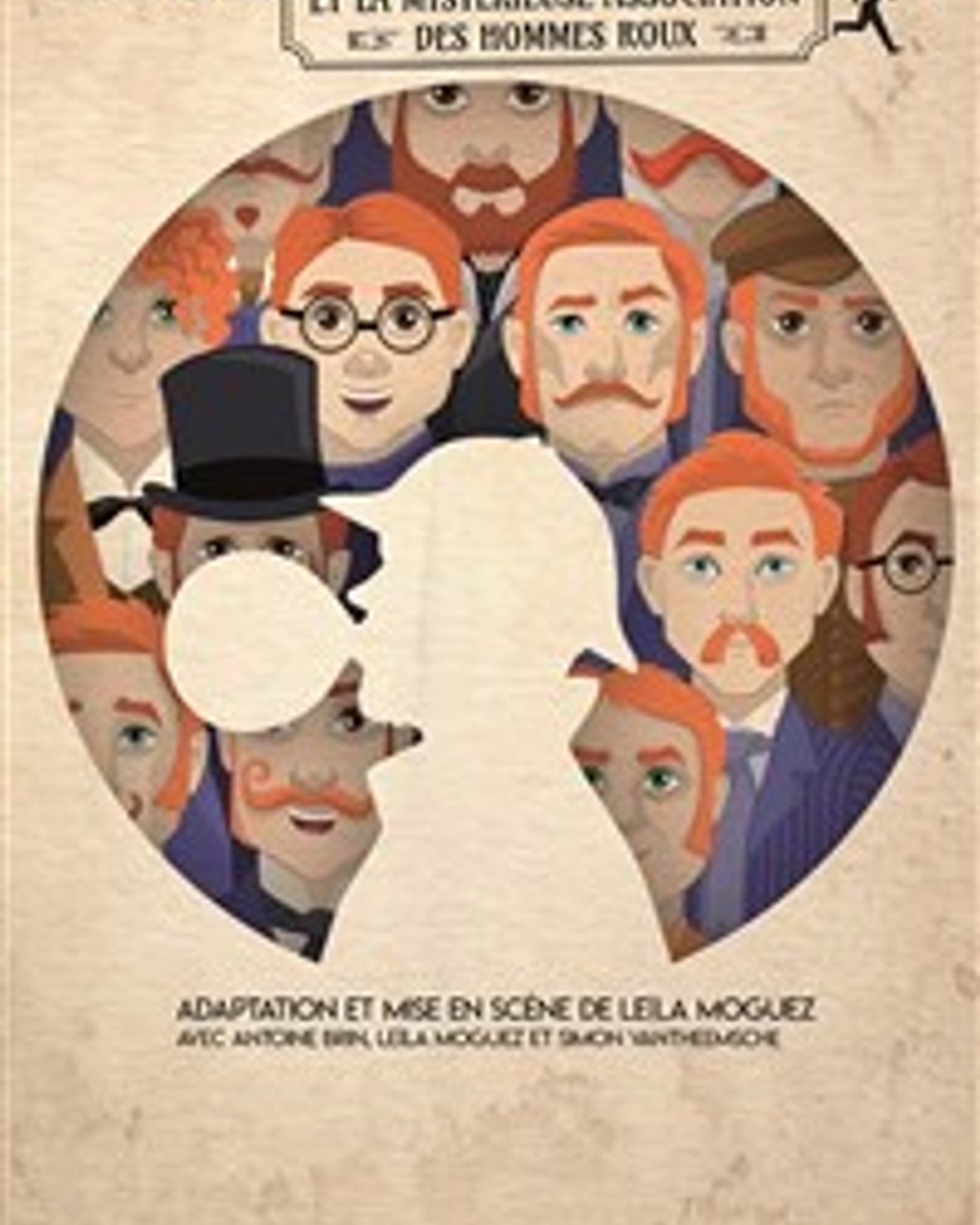Affiche de l’Aufführung Sherlock Holmes et la Mystérieuse Association des Hommes roux, Théâtre Essaion
