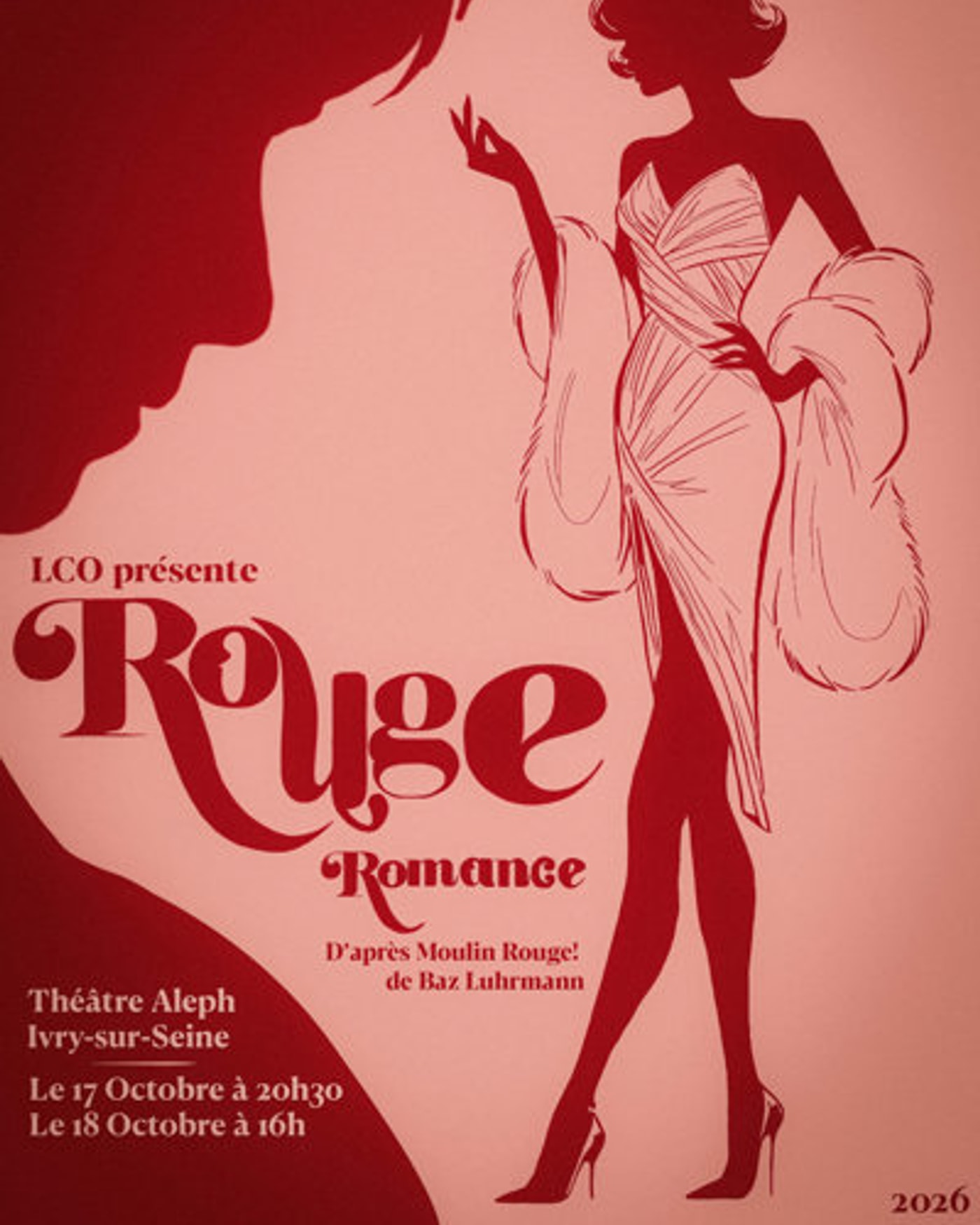 Cartel del espectáculo Rouge Romance, Théâtre Aleph