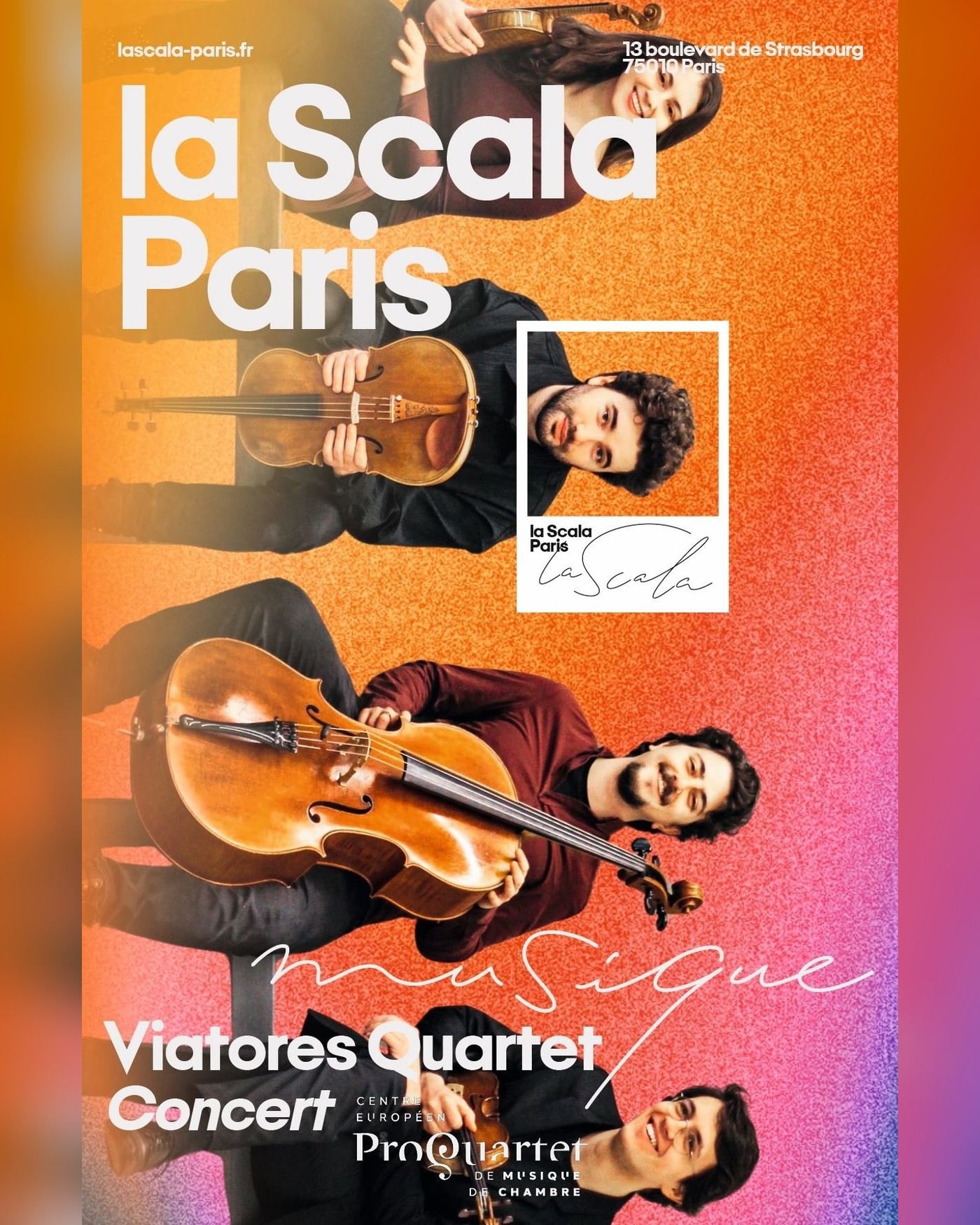 Cartel del concierto Viatores Quartet, La Scala - La Piccola