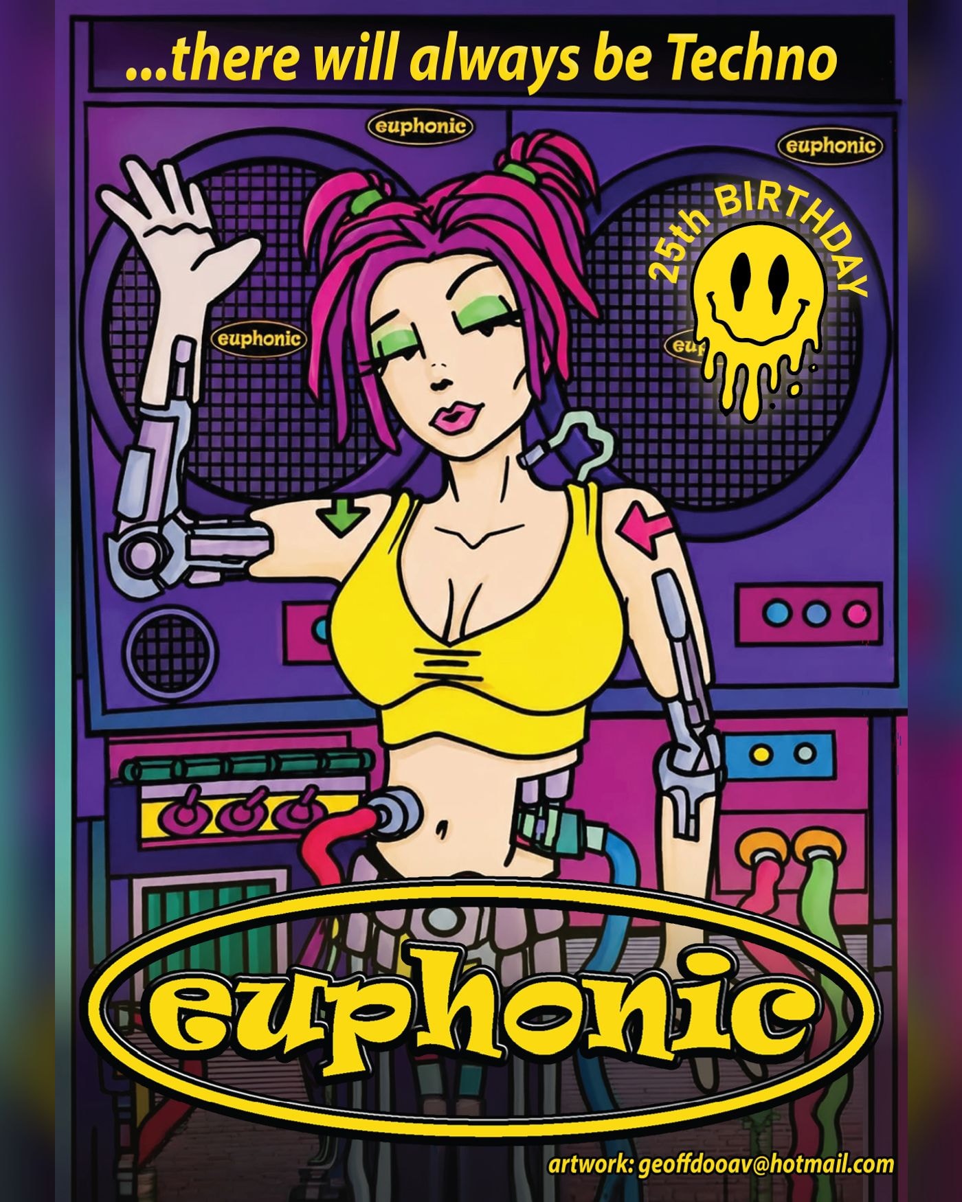 Cartel del concierto Euphonic 25th Birthday, Eiger Studios