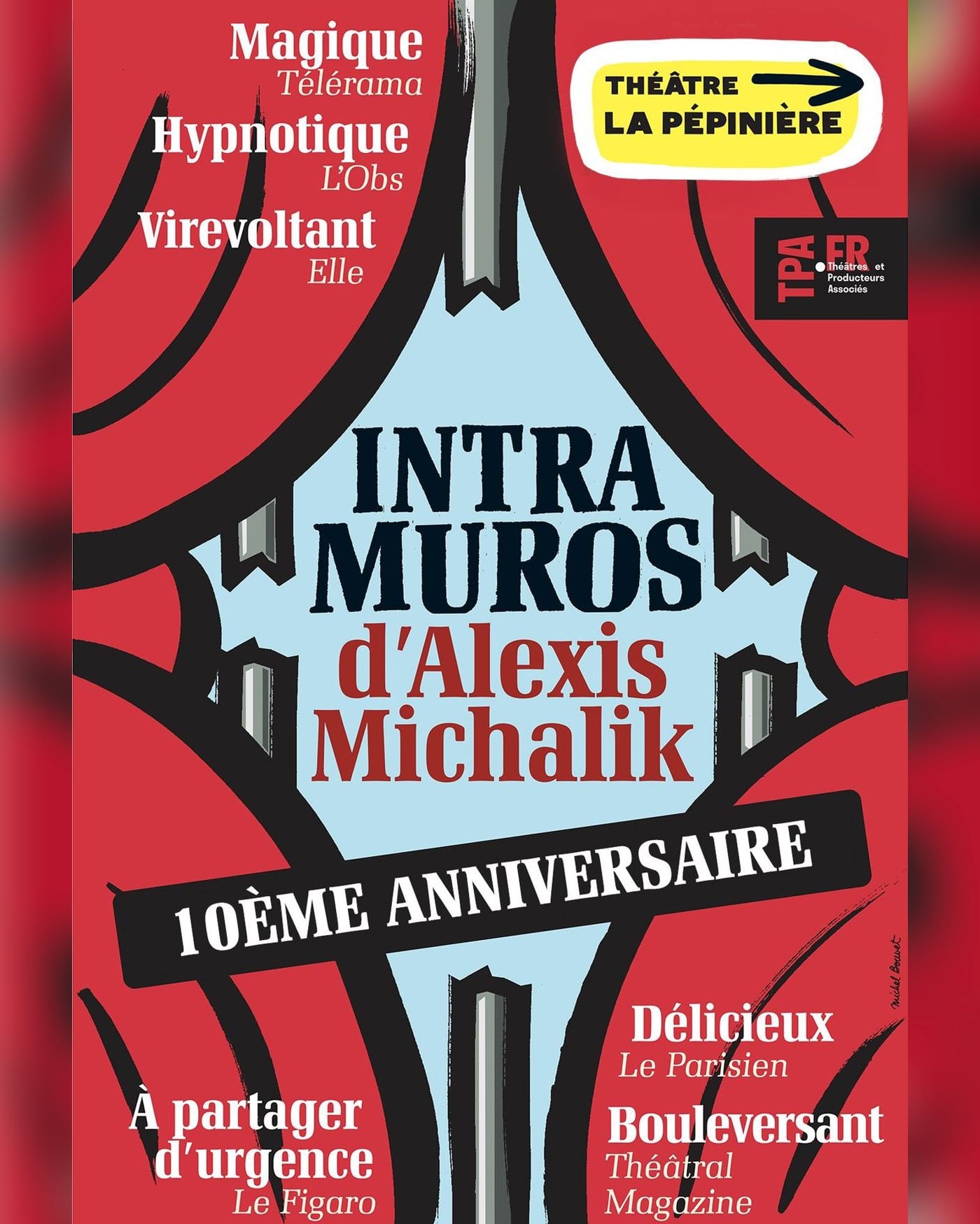Cartel del espectáculo Intra Muros, La Pépinière Théâtre