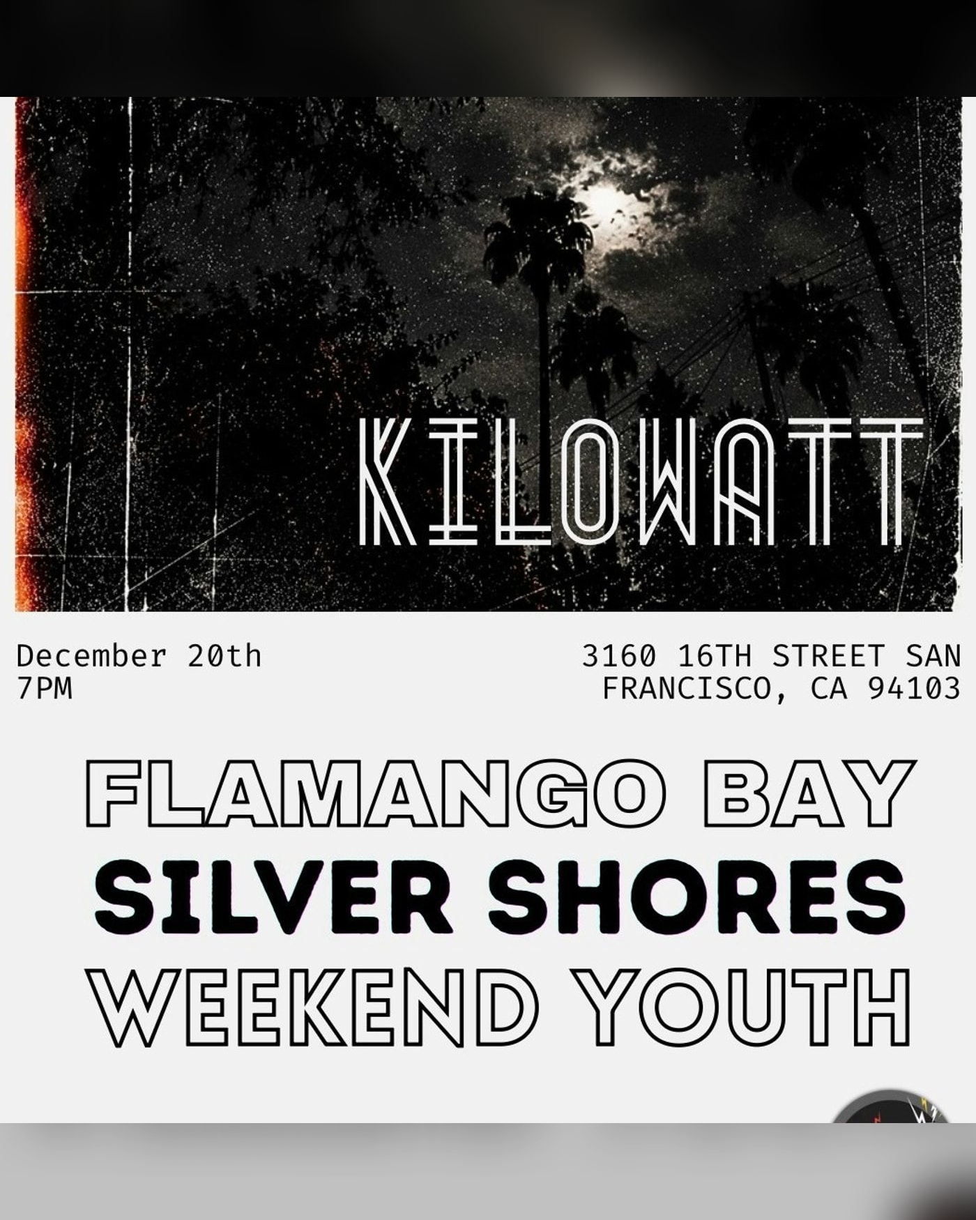 Poster for the concert Flamango Bay, Kilowatt