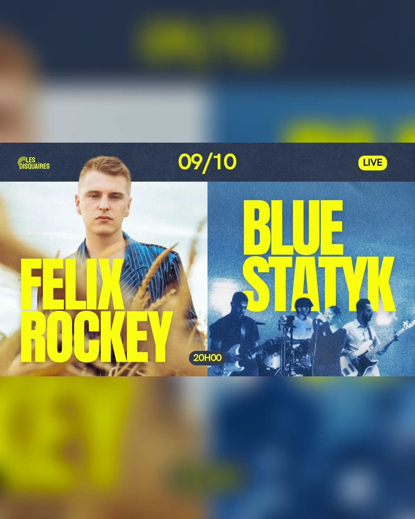 Affiche du Konzert FELIX ROCKEY x BLUE STATIK - LIVE, Les Disquaires