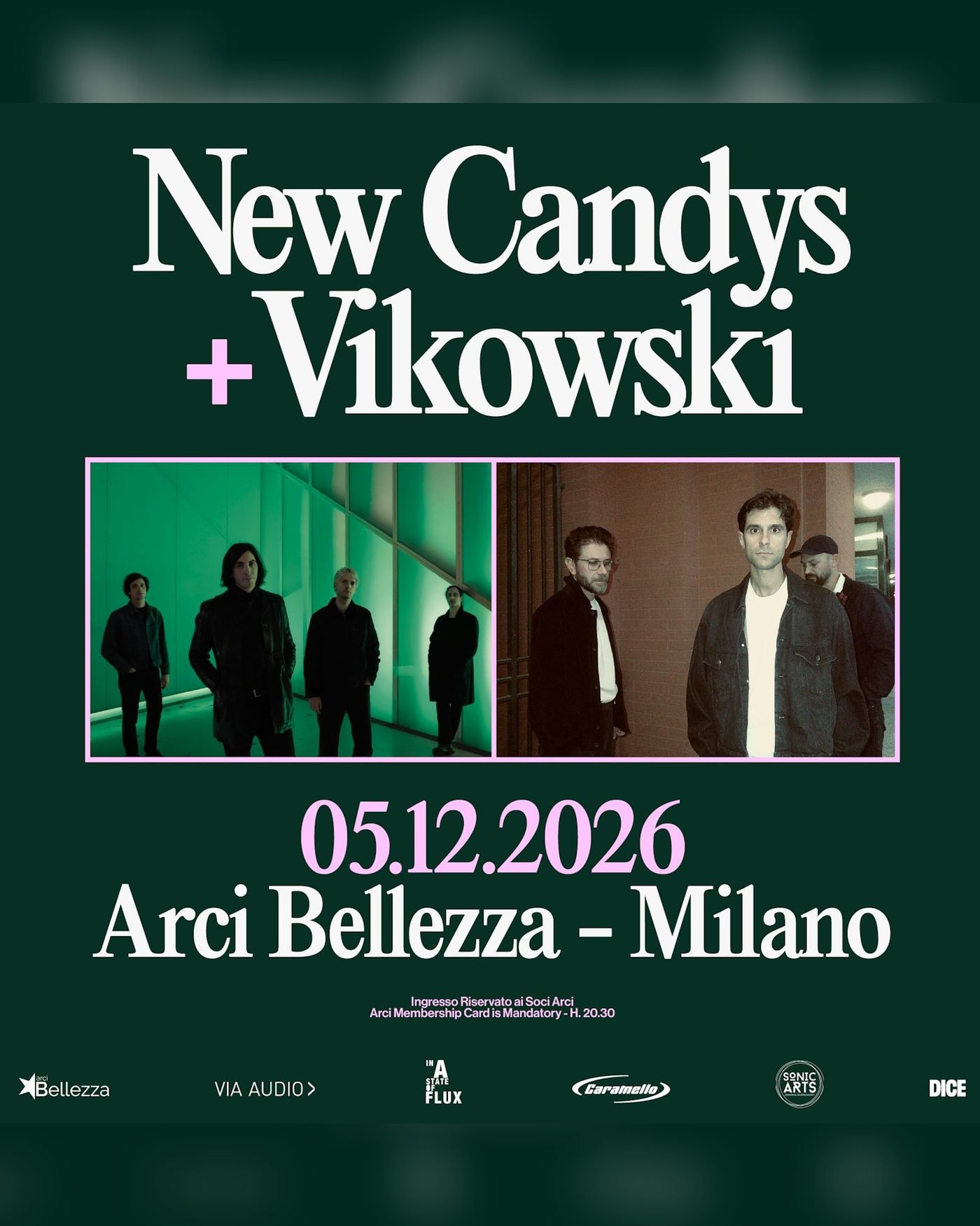 Affiche du Konzert New Candys + Vikowski, Arci Bellezza