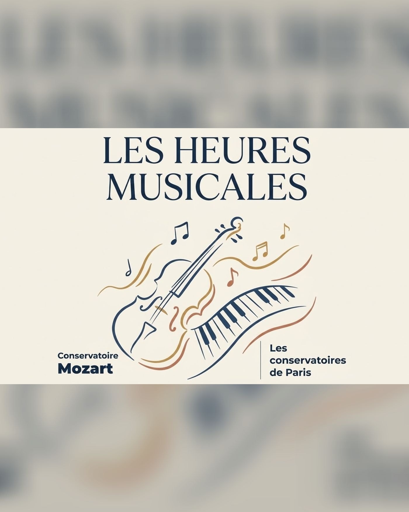 Affiche du concerto Les heures musicales, Conservatoire Municipal W. A. Mozart (Centre)